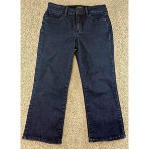 NYDJ Not Your Daughters Jeans Womens Sz 8P 8 Petite Cropped Dark Wash